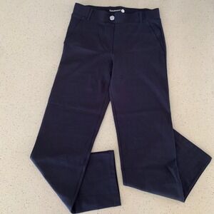 Betabrand Dress Pant Yoga Pants Navy Blue Straight Leg Womens Large W0076-NAV
